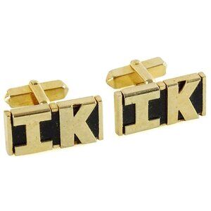 Swank Vintage 1950s Neo-gram Cufflinks Letters IK Initials Monogram